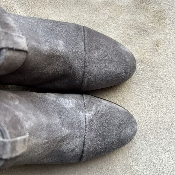 Rag & Bone Harrow Gray Suede Block Heel Western Bootie Boot Women EU 38.5 US 8.5 - Picture 9 of 16